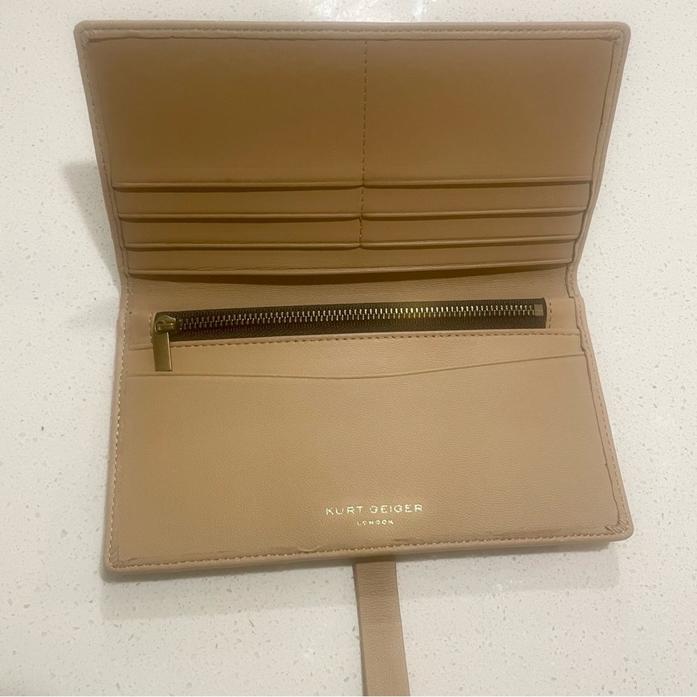 Kurt Geiger Tan Kensington Quilted Wallet - Picture 4 of 5